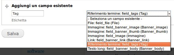 How to add the tags field in a selected content