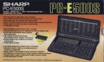 La scatola originale della Sharp PC-E500S, parte superiore